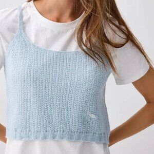 NWT Knit T-shirt and tank set baby blue white